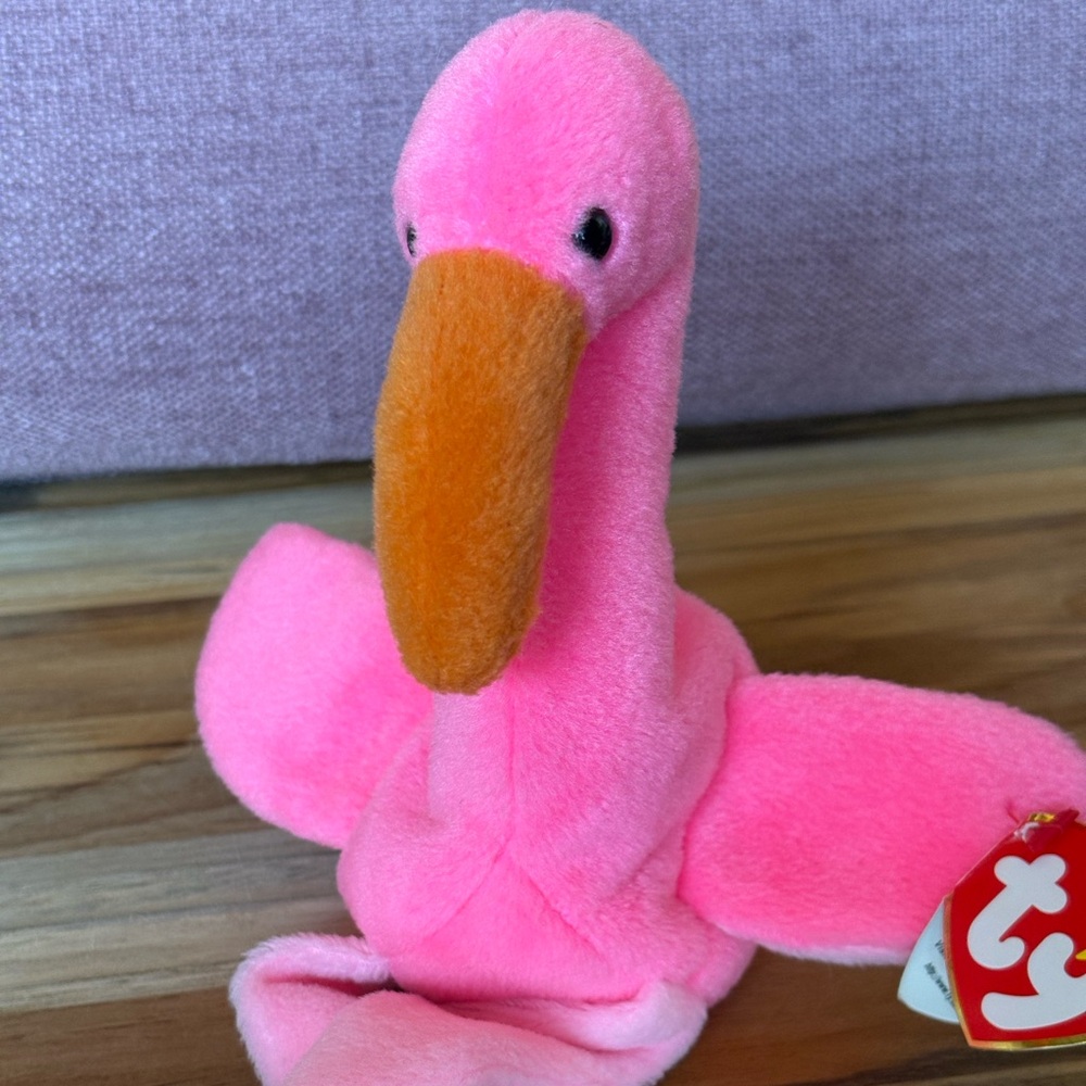 Ty Beanie Baby Pinky Flamingo 1995 Vintage w/ Tags Plush